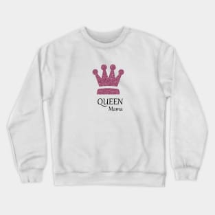 Queen Mama Sparkles in Purple Glitter Crown Crewneck Sweatshirt